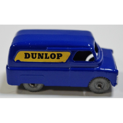 30 - Matchbox Regular Wheels 25a Bedford CA ''Dunlop'' Van - blue, silver trim, knobbly grey plastic whee... 