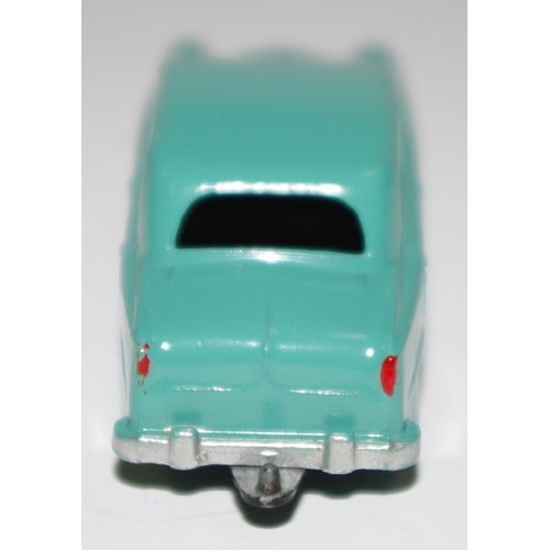 35 - Matchbox Regular Wheels 36a Austin A50 - light turquoise, silver trim, metal wheels with crimped axl... 