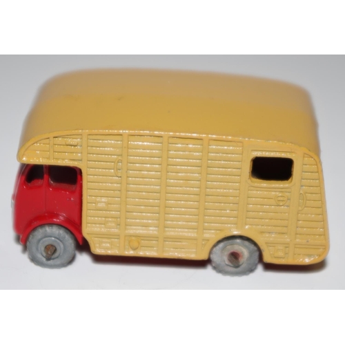 36 - Matchbox Regular Wheels 35a ERF Marshall Horse Box - red cab and base, tan back, silver trim, knobbl... 