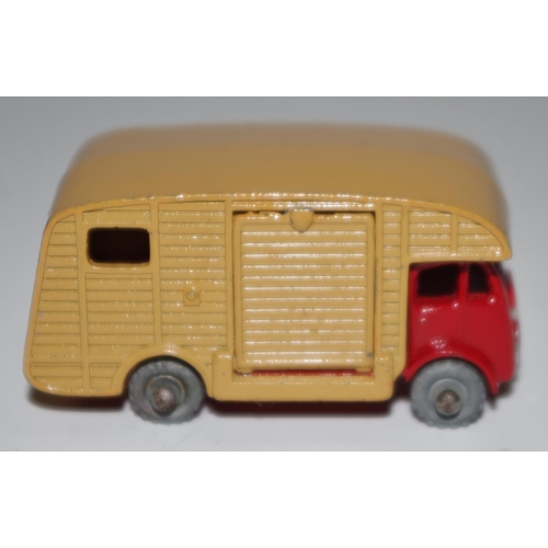 36 - Matchbox Regular Wheels 35a ERF Marshall Horse Box - red cab and base, tan back, silver trim, knobbl... 