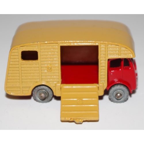 36 - Matchbox Regular Wheels 35a ERF Marshall Horse Box - red cab and base, tan back, silver trim, knobbl... 