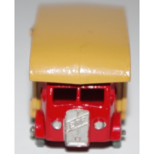 36 - Matchbox Regular Wheels 35a ERF Marshall Horse Box - red cab and base, tan back, silver trim, knobbl... 