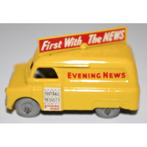 39 - Matchbox Regular Wheels 42a Bedford CA ''Evening News'' Van - Stannard code 2, yellow, silver trim, ... 