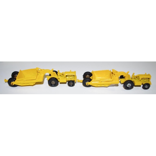 4 - A Matchbox Regular Wheels Major Pack No.1 Caterpillar DW20, yellow & blue card box; another unboxed;... 