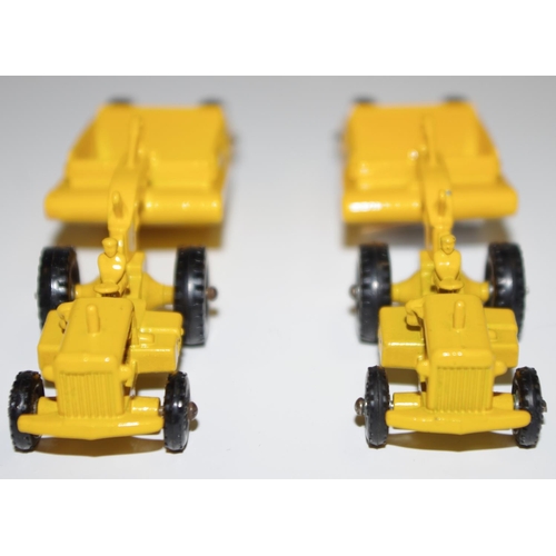 4 - A Matchbox Regular Wheels Major Pack No.1 Caterpillar DW20, yellow & blue card box; another unboxed;... 