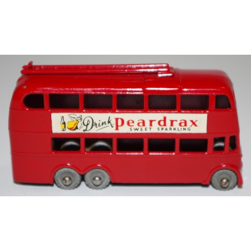 52 - Matchbox Regular Wheels 56a London Trolleybus ''Peardrax'' - red body and trolley poles, smooth roof... 