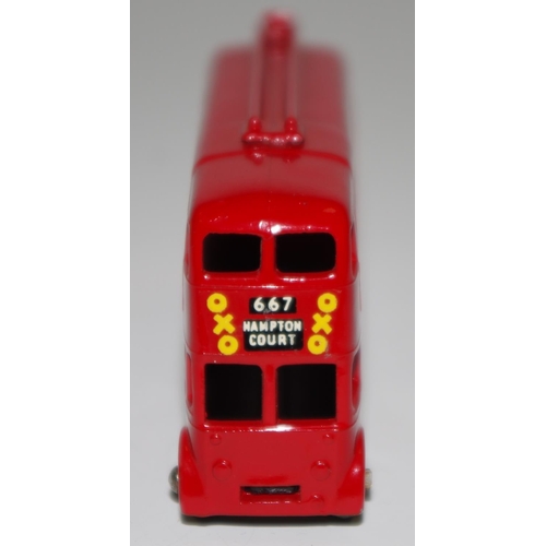 52 - Matchbox Regular Wheels 56a London Trolleybus ''Peardrax'' - red body and trolley poles, smooth roof... 