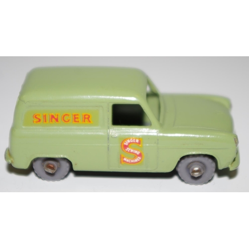 58 - Matchbox Regular Wheels 59a Ford Thames ''Singer'' Van - Stanndard Code 2 pale green, silver trim, k... 