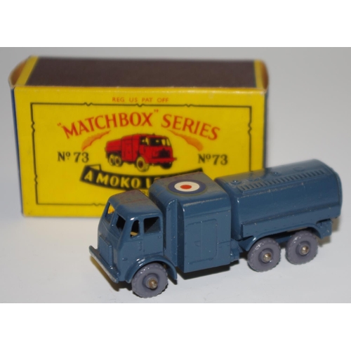 61 - Matchbox Regular Wheels 73a 10-ton ''RAF'' Pressure Refueller - greyish-blue, silver trim, knobbly g... 