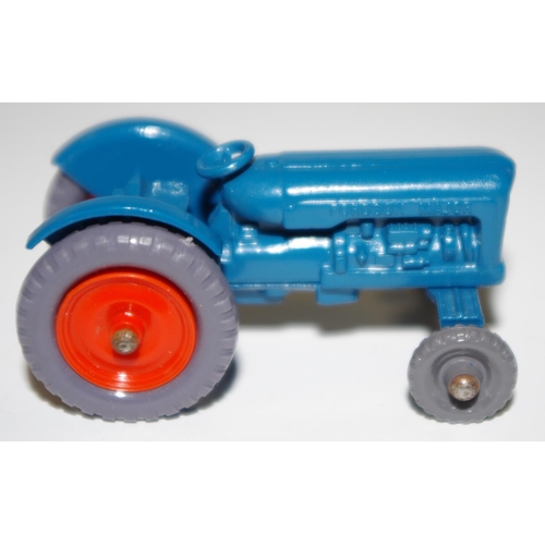 62 - Matchbox Regular Wheels 72a Fordson Major Tractor - Stannard Code 1, blue body, silver trim, orange ... 