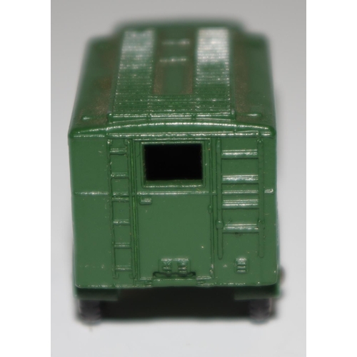 65 - Matchbox Regular Wheels 68a Austin Radio Truck - military green, silver trim, knobbly black plastic ... 