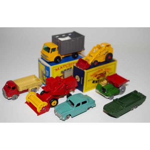 66 - Matchbox Regular Wheels - 37c Dodge Cattle Truck - yellow cab and chassis, dark grey back, black pla... 