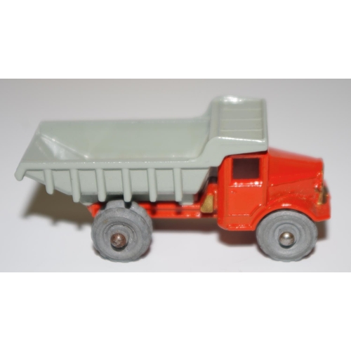 9 - Matchbox Regular Wheels 6a Quarry Truck - orange cab and chassis, gold trim, grey tipper, metal whee... 