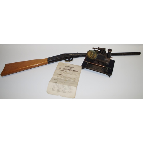 95 - AT & A stationary steam engine; a Milbro Scout 0.177 boy's air rifle