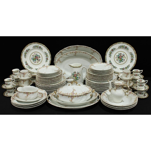 175 - Ceramics - a Limoges part dinner and coffee service; another, Coalport Ming Rose