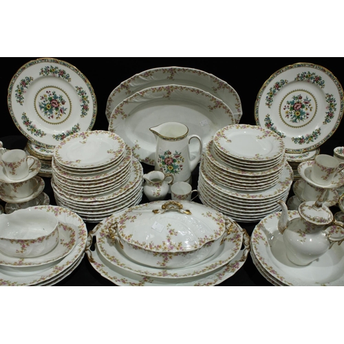 175 - Ceramics - a Limoges part dinner and coffee service; another, Coalport Ming Rose