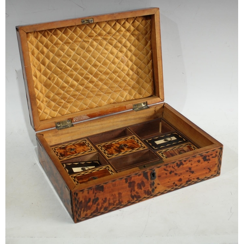 186 - Three early 19th century tortoiseshell workboxes (a/f)