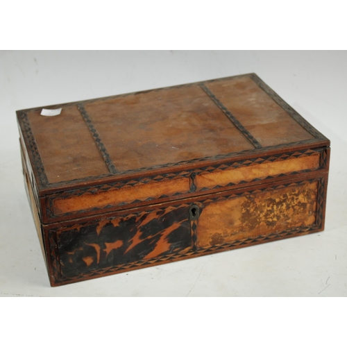 186 - Three early 19th century tortoiseshell workboxes (a/f)