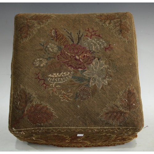 191 - A William IV rosewood and needlework foot stool