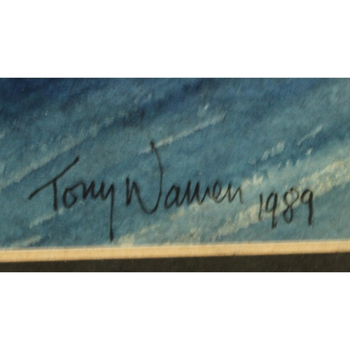 199 - Tony Warren A set of four, Schooners and Sailing Barge signed, titled to verso, watercolours (4)