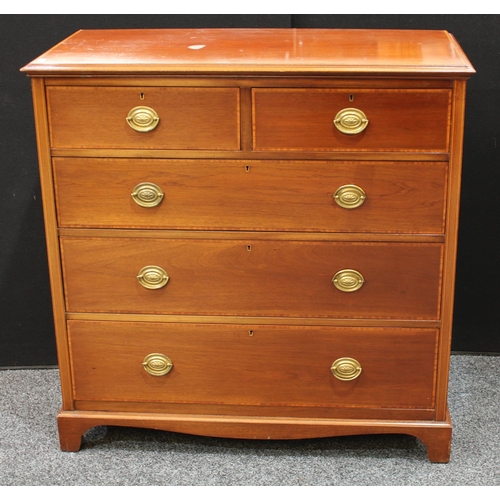 236 - A George III style mahogany chest, moulded rectangular top above two short and three long graduated ... 