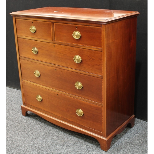 236 - A George III style mahogany chest, moulded rectangular top above two short and three long graduated ... 