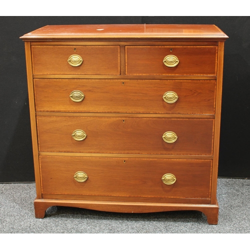 236 - A George III style mahogany chest, moulded rectangular top above two short and three long graduated ... 