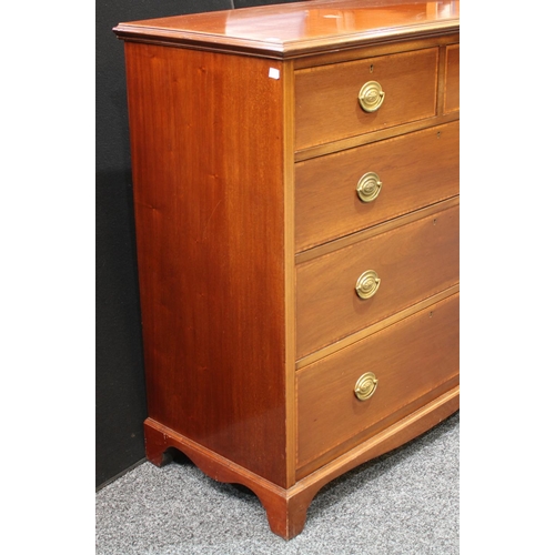 236 - A George III style mahogany chest, moulded rectangular top above two short and three long graduated ... 