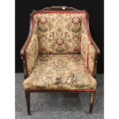 279 - A Victorian mahogany elbow chair