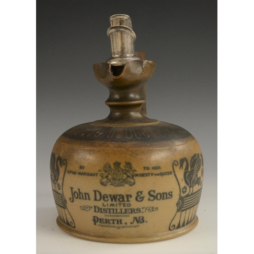 3085 - A Doulton Lambeth Silicon Ware promotional whisky decanter, produced for John Dewar & Sons, Perth, d... 