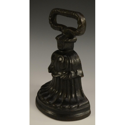 3151 - A Victorian cast iron door stop, by Archibald Kenrick & Sons of West Bromwich, half fluted and acant... 