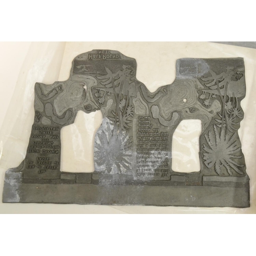 3163 - Advertising - a collection of 20th century lead printing plates and/or blocks, including Burgow Tea,... 