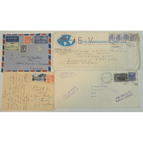 4154 - World War II Era Political Figures - a collection of ephemera, envelopes and airmail addressed to Wi... 