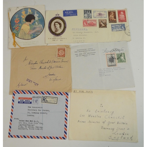 4154 - World War II Era Political Figures - a collection of ephemera, envelopes and airmail addressed to Wi... 