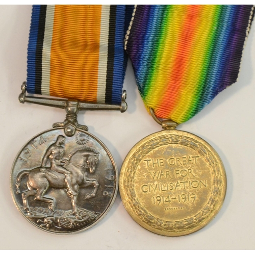 3875 - Medals, World War I, a pair, British War and Victory, named to 206115 Gnr M S Hatfield, Royal Artill... 