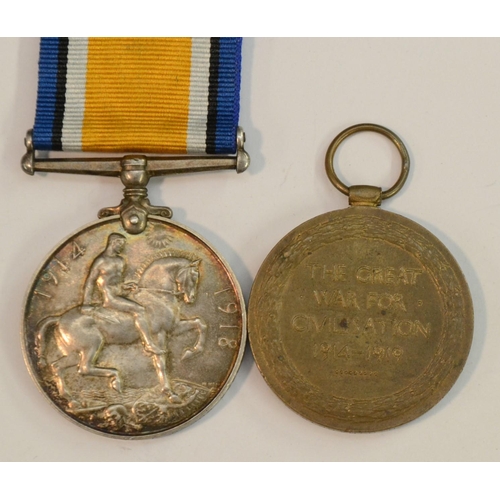 3876 - Medals, World War I, a pair, British War and Victory, named to 214324 Gnr H J Harrison, Royal Artill... 