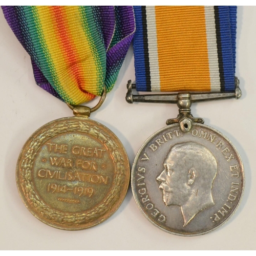 3877 - Medals, World War I, a pair, British War and Victory, named to 532274 Dvr E Morgan, Royal Engineers,... 