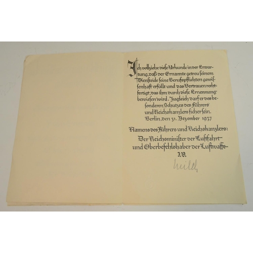 4153 - Third Reich Nazi Germany - Autographs - Field Marshal Erhard Milch (1892 - 1972), a signed Luftwaffe... 