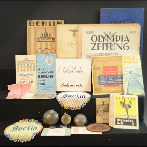 4149 - Nazi Germany/Third Reich - 1936 Berlin Olympics, an archive-collection of 50 souvenir pieces and eph... 