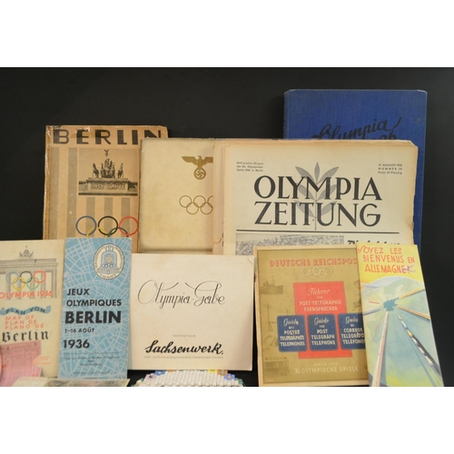 4149 - Nazi Germany/Third Reich - 1936 Berlin Olympics, an archive-collection of 50 souvenir pieces and eph... 