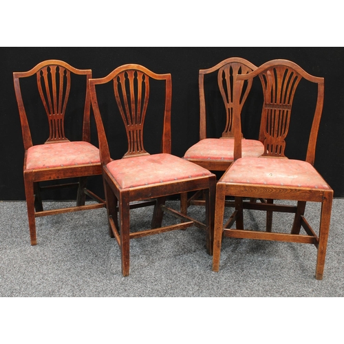 267 - A set of four oak Hepplewhite design dining chairs (4)