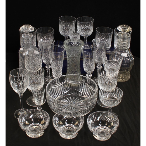 274 - Glassware - cut glass drinking glasses, Edinburgh International, some boxed; other cut glass ; two d... 