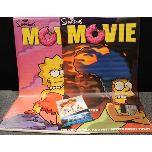 468 - Cinema - a pair of promotional atrium banners, The Simpsons Movie, 2007, comprising Lisa and Marge; ... 