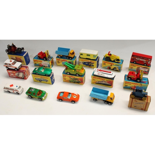 477 - Matchbox Toys -1-75s series, 15 Fork Lift Truck x2; 17 Londoner Bus; Rola-matics 20 Police Patrol Ca... 