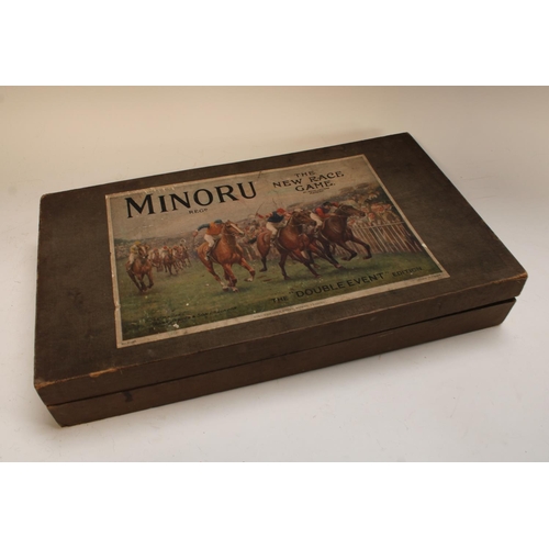 484 - A Minoru horse racing game, The Double Event, by John Jacques & Son London, including eight cold pai... 