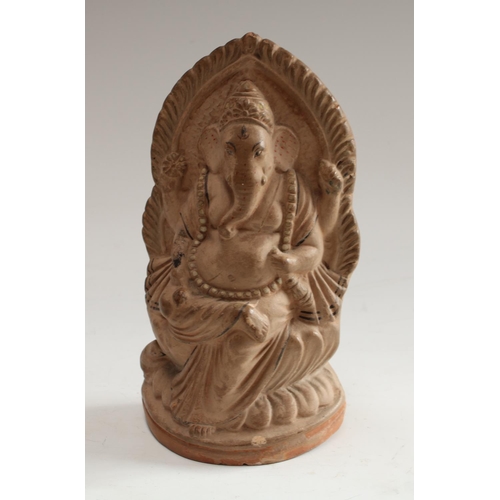 5125 - An Indian terracotta murti, modelled as Ganesha, painted features, 15.5cm high, 19th/early 20th cent... 