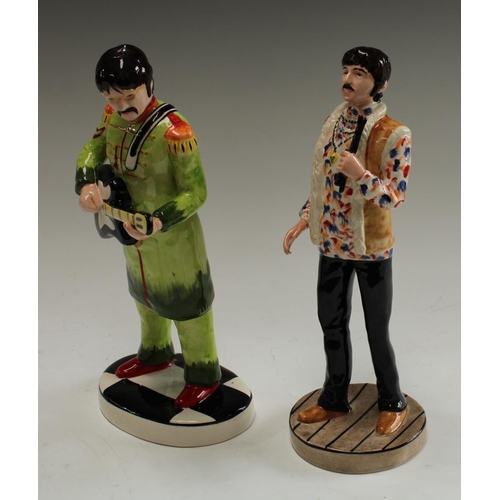 5147 - A pair of Lorna Bailey The Beatles figures, John Lennon in Sgt Pepper's green outfit, USA Special, 2... 