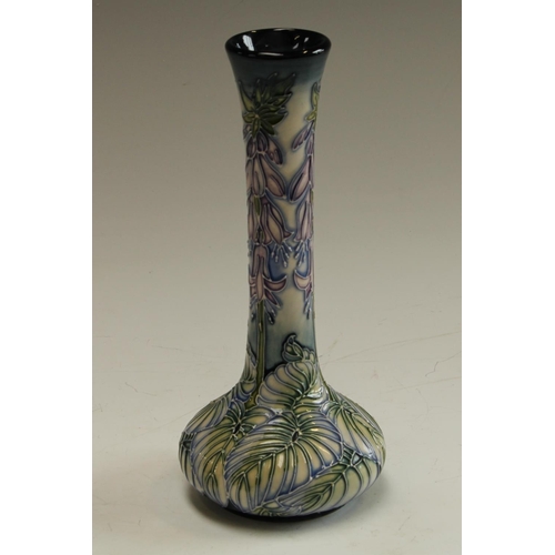 5167 - A contemporary Moorcroft bottle vase, designed by Rachel Bishop, signed, dated 2002, 20cm, impressed... 