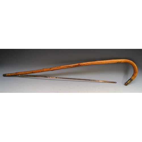 1229 - A 19th century gentleman gardener's novelty walking cane, by Holtzapffel, London, converting to a pr... 