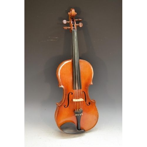 1251 - A 19th century viola, the two-piece back 39cm long excluding button, paper label Antonius Stradivari... 